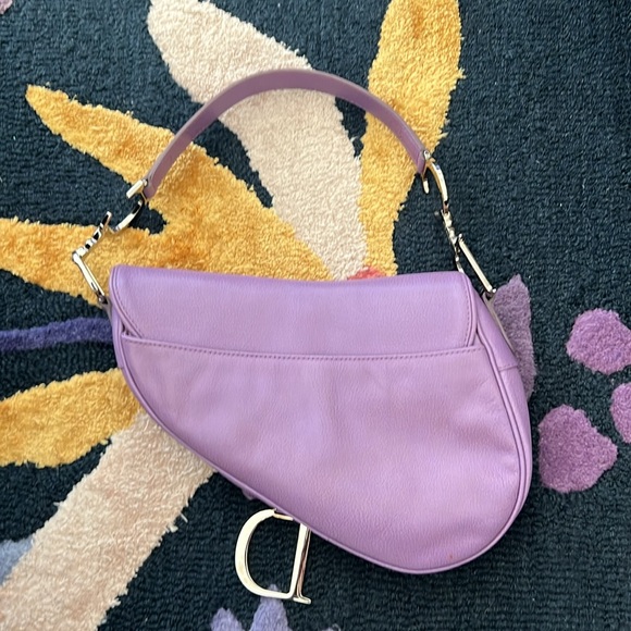 Vintage Christian Dior Purple Saddle bag - Picture 2 of 12